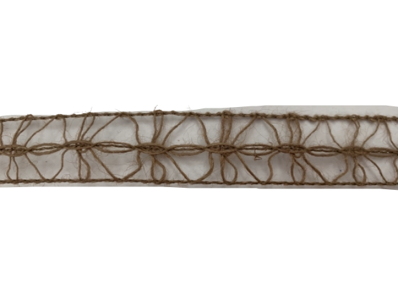  Lint donkerbruin jute 25mm p/mtr Mesh wired