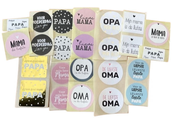Stickerset papa &amp; mama 2.0 p/24st