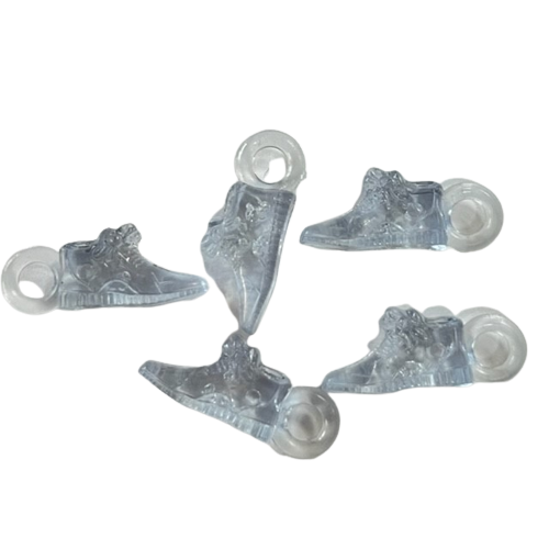 Baby schoen blauw met oogje 2cm p/25st