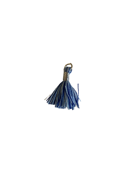 Kwastjes blauw 2-kl 2cm p/st zilver ring
