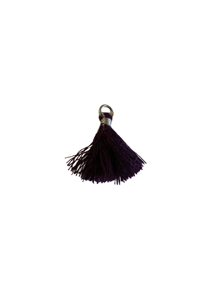Kwastjes paars 2cm p/st zilver ring