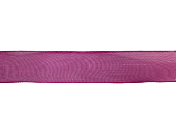 Lint fuchsia roze 23mm organza wired p/m