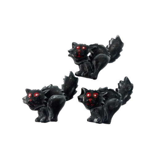 Plakker blazende kat polystone 3cm p/10st