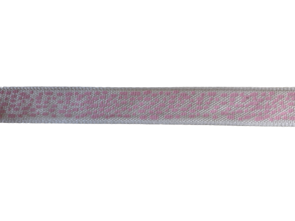 Lint creme Joy roze stip 12mm p/mtr