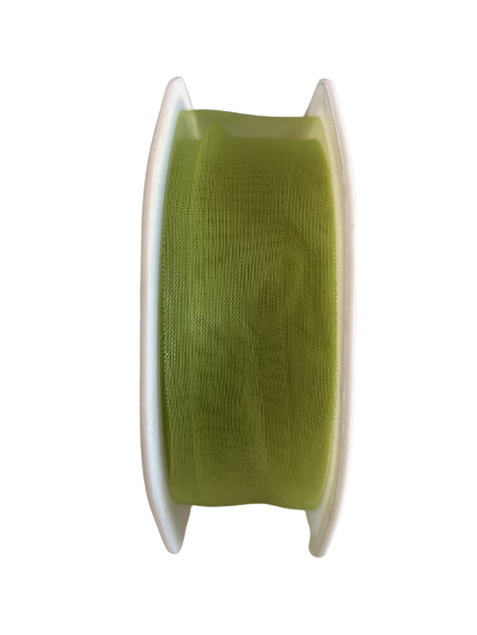 Lint limegroen organza 25mm p/5m