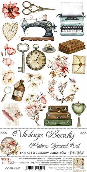 Extras Set Vintage Beauty 15,5x30,5cm p/12vel
