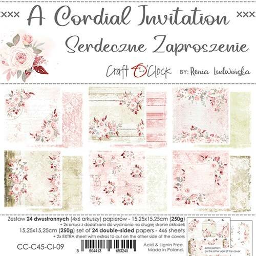 Paper pad 15.25x15.25cm A Cordial Invitation p/24vel