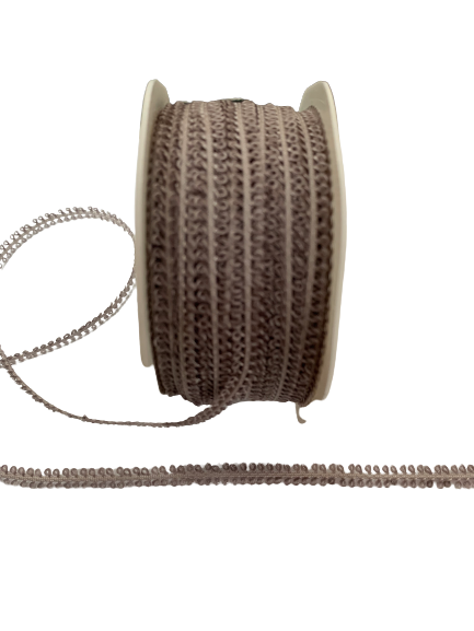 Lint grijs lusjes 8mm p/mtr