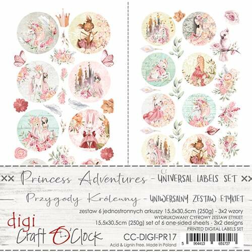 Digi Label Set Princess adventures 15.5x30.50cm p/6vel