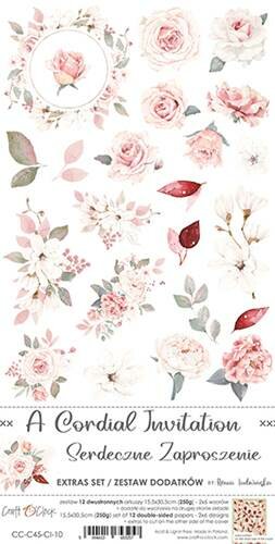 Extras Set A cordial invitation 15,5x30,5cm p/12vel