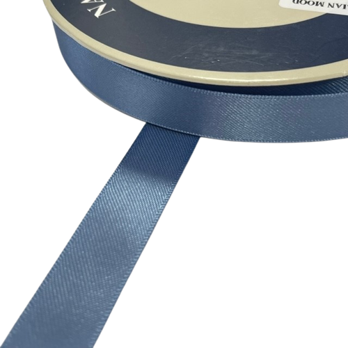 Lint smokey blue satijn 15mm p/5mtr raso 