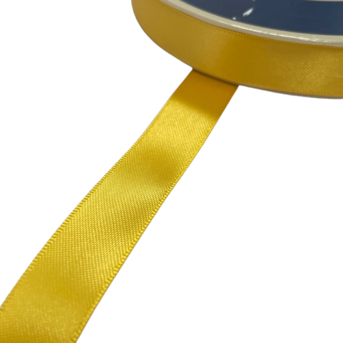 Lint dark yellow satijn 15mm p/5mtr raso 