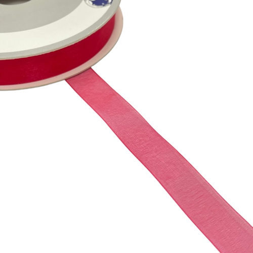 Lint paradise pink organza shining 15mm p/5mtr 