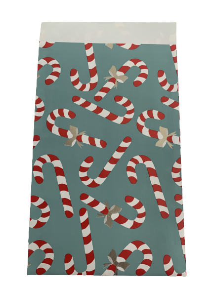 Zakken candy cane rood/wit 12x19cm p/5st