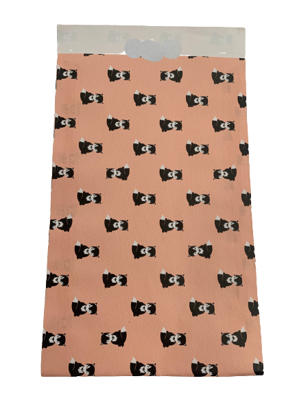 Zakken zalmroze vosjes 12x19cm p/5st