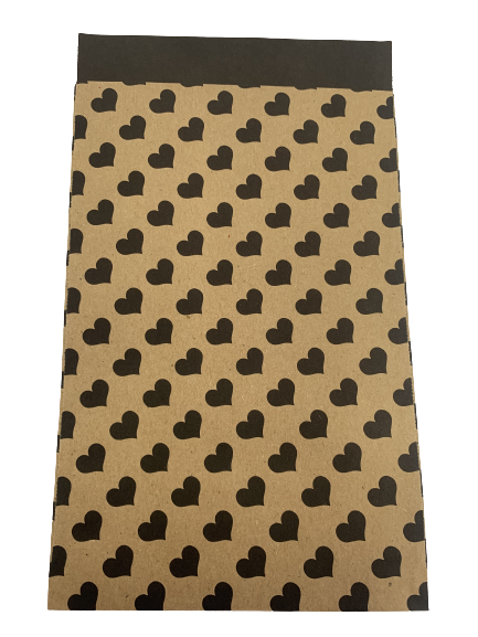 Zakken kraft hartjes 12x19cm p/5st