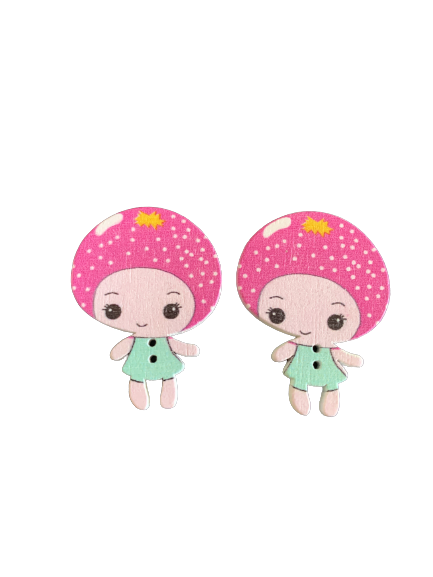 Knoop meisjes roze muts p/4st hout