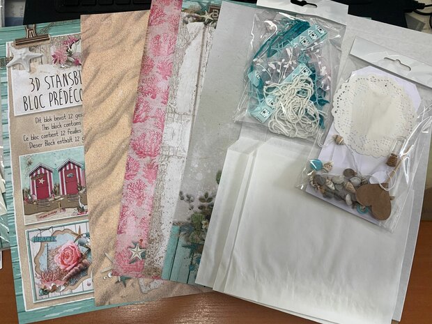 Brievenbusdoos zeethema incl papier en materialen