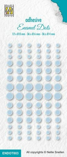 Enamel dots baby blauw p/set 