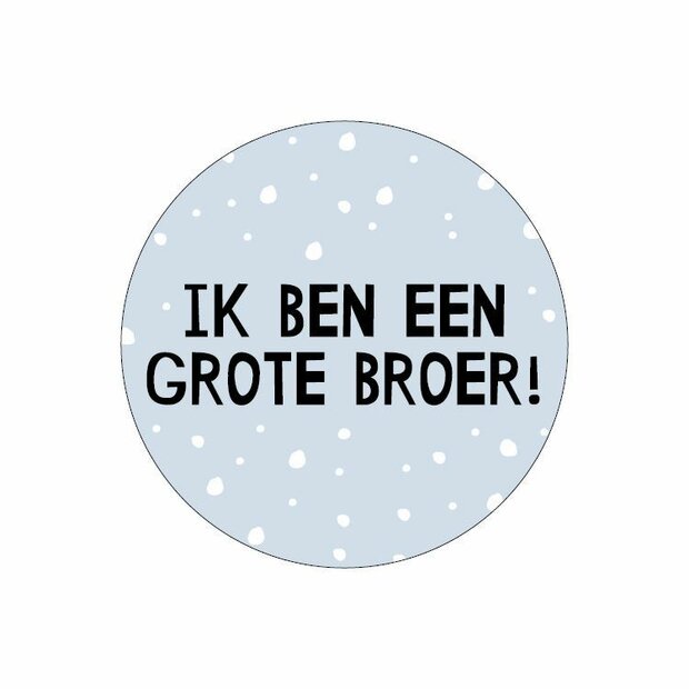 Stickers Ik ben grote broer 40mm p/20st blauw