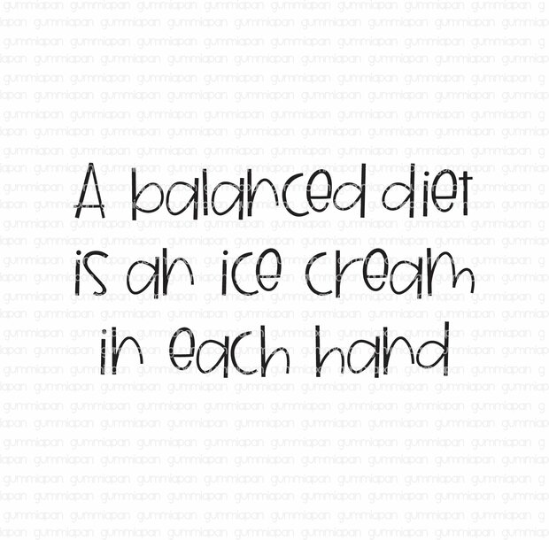 Stamp A balanced diet is an ice cream.. 45x24mm p/st