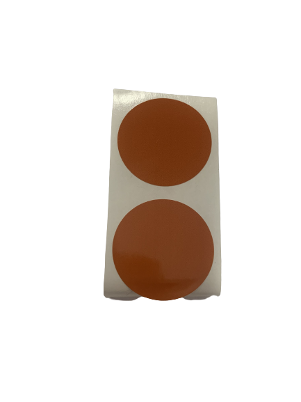 Stickers effen roestbruin p/500st 30mm