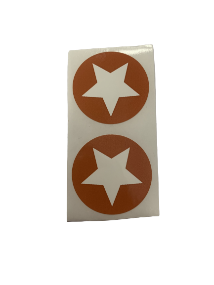 Stickers ster roestbruin p/100st 30mm