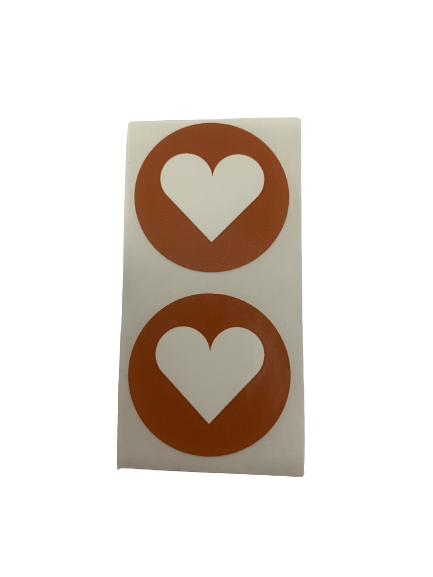 Sticker roestbruin hart p/100st