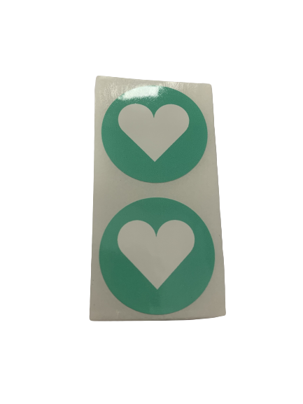 Stickers hart mint p/100st 30mm
