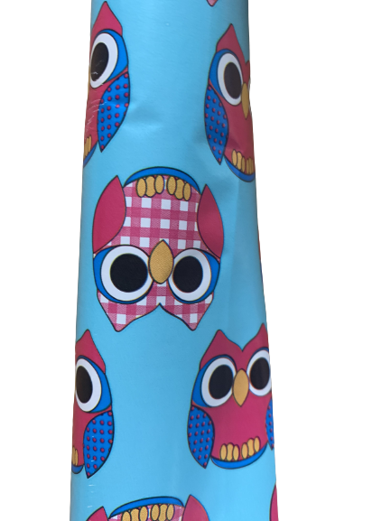 Inpakpapier blauw uilen 70cm p/5mtr