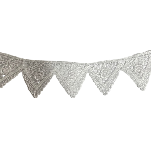 Kant driehoek 3cm p/mtr wit