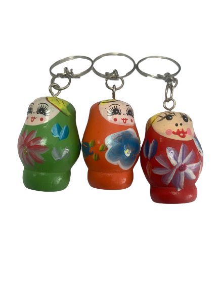 Sleutelhanger oranje Matroesjka p/st fabriek