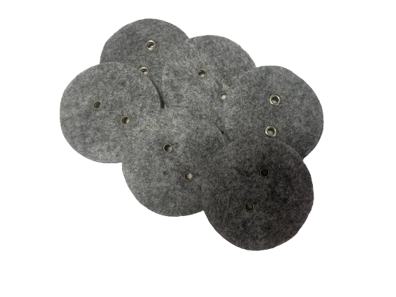 Knoop Vilt grijs 5cm p/6st 