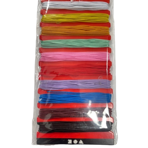 Elastiek 1mm 10 kleuren 3.5mtr p/set