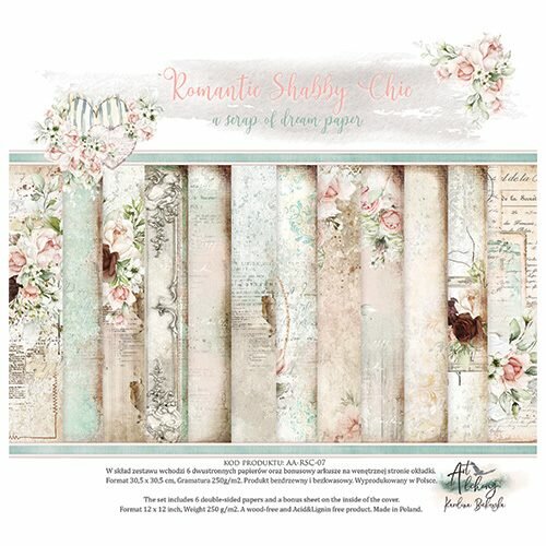 Paper pad 30.5x30.5cm Romantic shabby chic p/6vel