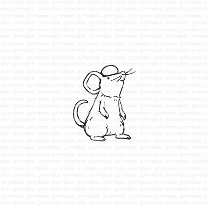 Stamp Muis klein 21x27mm p/st