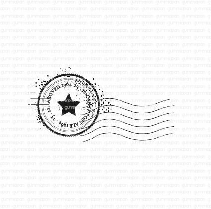 Stamp Post met ster 67x34mm p/st