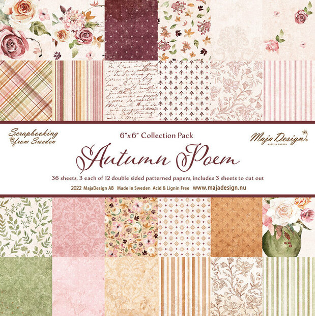 Paper pad 15x15cm Autumn Poem p/36vel 