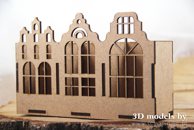 Chipboard organiser grachtenpand 3D 10x10x10cm p/st