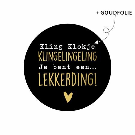 Sticker Kling Klokje lekkerding 40mm p/20st zwart