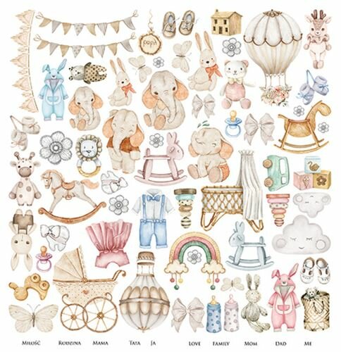 Plaatjes 30.5x30.5cm Cute Baby p/vel