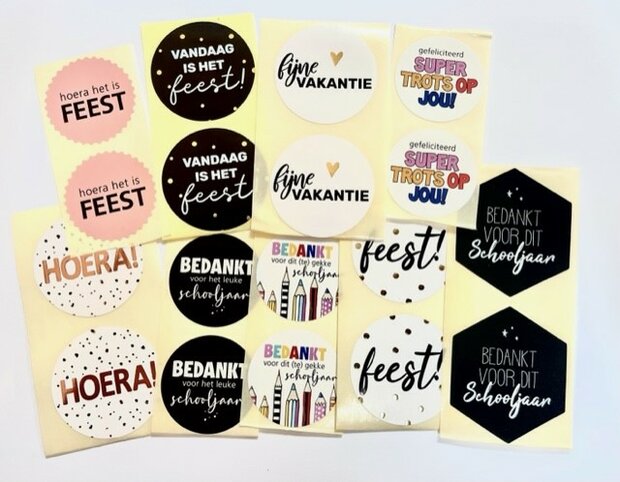 Stickerset einde schooljaar p/19st