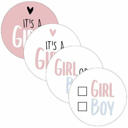 Sticker It&#039;s a girl/boy assorti 40mm p/20st 