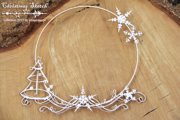 Chipboard Christmas Sketch frame 14x14cm p/st