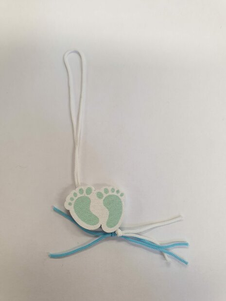 Gelukspop voetje plat 2.5x2cm p/25st blauw