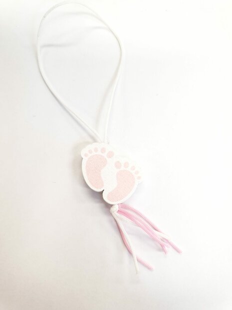 Gelukspop voetje plat 2.5x2cm p/25st roze