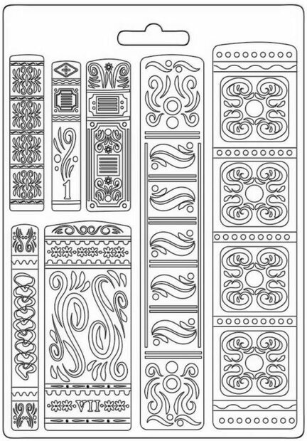  Soft Mould Vintage Library books A5 p/st