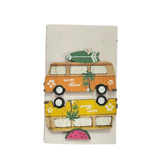 Plakker houten bus 6cm p/2st