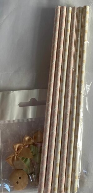 Accessoire set creme/roze p/21st