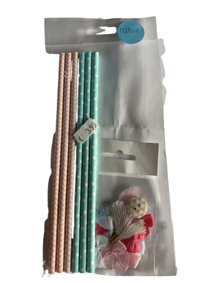 Accessoire set blauw/roze nature p/21st